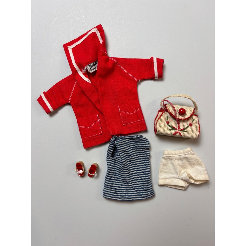 Vintage Barbie #963 Resort Set 1959 Red Jacket Striped Top White Shorts